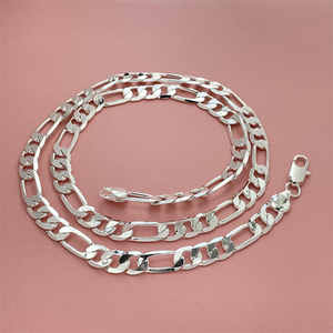幅4MM/6MM/8MMの真鍮製フィガロチェーンネックレス、女性男性向けギフトジュエリー - Product Image 2