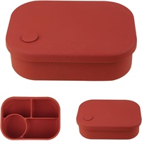 Boîte à lunch portable en silicone de qualité alimentaire, anti-fuite, avec couvercle, forme et couleur personnalisées, compatible micro-ondes, pour adultes et enfants