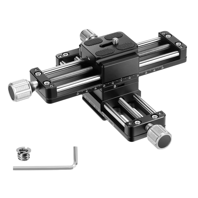 Aluminum Alloy Macro Focusing Rail Slider 360 Rotation Acra QR Plate Portable Flexible Camera Tripod Compatible for Macro