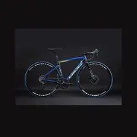 Huangshan-freno de disco doble para bicicleta de carretera, 26 ", 21, 24, 27, 30 velocidades, 1700 fibra de carbono + eje de aleación de forja 3D, color azul