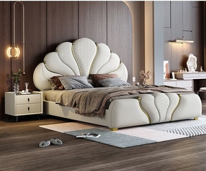 Cama Doble de Acero Inoxidable de Alta Calidad, Tapizada en Cuero Sintético, Estructura de Madera para Cama King o Queen, Juego de Dormitorio Principal - Product Image 2