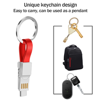 Cable de Carga Rápida 2 en 1, 3 en 1, Micro USB Tipo-C, Llavero, Mini Adaptador de Cable de Carga para Teléfono Celular, Tableta y Computadora