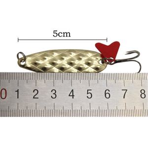 Paillettes de pêche en forme d'ananas leurres de pêche durs hameçons aigus métal argent <span class=keywords><strong>pas</strong></span> <span class=keywords><strong>cher</strong></span> pêche Flutter cuillère avec broche coeur rouge - Product Image 4