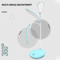 Lampe de table portable moderne rechargeable à LED sans fil en plastique, intensité réglable sur 3 niveaux, contrôle tactile, protection des yeux