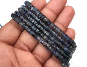 Natural 13 Inch Long Genuine <b>Blue</b> Iolite Gemstone Faceted Tyre Shape <b>Beads</b> for Jewelry Making Wholesale - Product Image 4