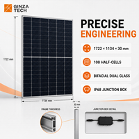 Module PV de type N à tolérance de puissance positive 425W pour projet de toiture, panneaux solaires monocristallins bifaciaux à haute efficacité