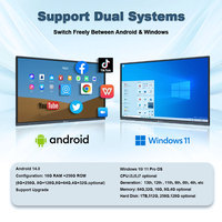 Pizarra Interactiva Inteligente de 65 Pulgadas 4K con Android 14.0, Pantalla Táctil de 20 Puntos, Pantalla Digital, 1 Año de Garantía