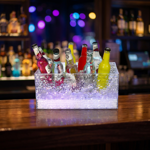 Customized GlorifierChampagne Vodka LED Luminous Party lce Beer Bucket Led Ice Bucket Bottle <b>Plastic</b> Ice Bucketfor Presents - Product Image 1