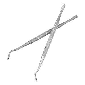 Stainless Steel Nail Groove Cleaner Double Head Ingrown Toenail Corrector Nail Trimmer For Home Use 11.7g Silver Black Set - Product Image 1