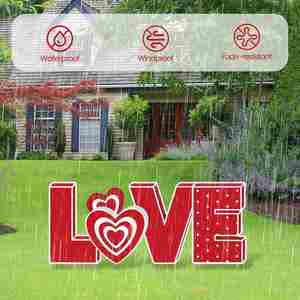 Letreros de Jardín para el Día de San Valentín, Tamaño Personalizado, Resistentes al Agua y a los Rayos UV, de Coroplast con Estacas en Forma de H, Impresos para Decoración de Jardín y Césped al Aire Libre - Product Image 5