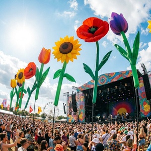 Giant Waterproof Durable Modern Event Decoration Colors <b>Inflatable</b> Flower LED Light Easy Setup - Product Image 6