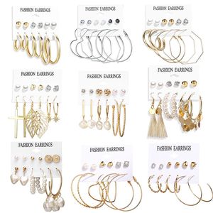 <span class=keywords><strong>Set</strong></span> di <span class=keywords><strong>Orecchini</strong></span> <span class=keywords><strong>a</strong></span> <span class=keywords><strong>Cerchio</strong></span> Bohémien da Donna alla Moda, <span class=keywords><strong>Set</strong></span> di 6 Paia di <span class=keywords><strong>Orecchini</strong></span> Lunghi con Perle Finte e Nappine, Gioielli in Acrilico - Product Image 1
