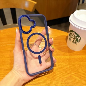 Funda Protectora Híbrida para Teléfono con Carga Inalámbrica Magnética, Lente Metálica Transparente para iPhone 11 12 13 14 15 16 Pro Max - Product Image 5