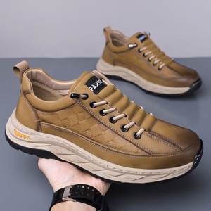 Chaussures de travail d'extérieur HLT pour hommes, en cuir PU artificiel, à lacets, talon plat, toutes saisons, style marche, semelle intermédiaire EVA, caoutchouc - Product Image 2