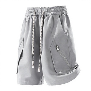Shorts cargo pour hommes grande taille, taille élastique, cordon de serrage tressé, coupe ample, longueur genou, style streetwear décontracté - Product Image 2