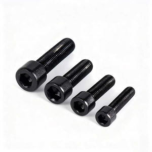 สกรูหัวหกเหลี่ยม DIN 912 เกรด 8.8 เหล็กกล้าคาร์บอนเคลือบออกไซด์สีดำ สกรูอัลเลน เกลียวเต็ม เกลียวครึ่งตัว ความแข็งแรงสูง M2.5-M42 - Product Image 1