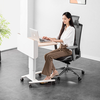 Nouvelle Arrivée - Table d'Ordinateur Portable Moderne en Métal à Hauteur Réglable Pneumatiquement - Bureau Assis-Debout à Levage par Gaz pour Usage Commercial, Domicile, Bureau, École, iPad