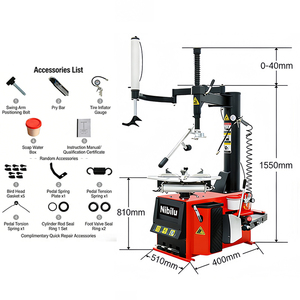 Démonte-pneus et équilibreuse de roues combinées, machine à démonter les pneus, démonte-bordure 980 mm max, capacité 3000 kg, pour jantes 12-24 pouces - Product Image 4