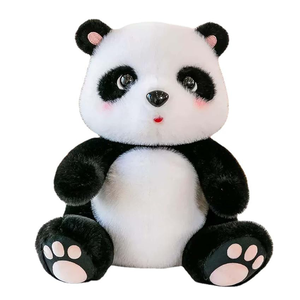 Jouets en peluche <span class=keywords><strong>panda</strong></span> noir et blanc aux grands <span class=keywords><strong>yeux</strong></span> personnalisés, style chinois, pour enfants, cadeaux d'anniversaire, peluche <span class=keywords><strong>panda</strong></span> personnalisée - Product Image 2