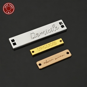 JACK FANG Metal Clothing Labels Rectangle Embossed Custom Brand <b>Name</b> <b>Tags</b> for Garment Use - Product Image 4