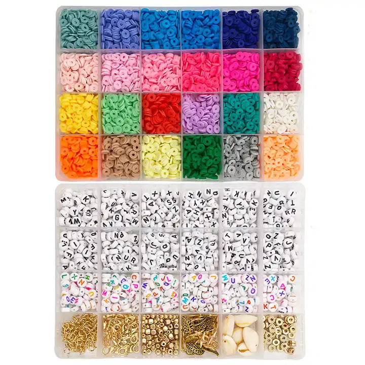 7227pcs clay beads 6mm flat round