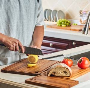 Planches à découper carbonisées pour bloc de <span class=keywords><strong>boucher</strong></span> de cuisine avec rainures de jus et trous de suspension - Product Image 4
