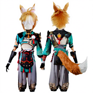 Costume de <span class=keywords><strong>cosplay</strong></span> <span class=keywords><strong>Gorou</strong></span> Render, uniforme de renard, ensemble de costumes unisexe pour Halloween, polyester, livraison directe Coldker - Product Image 4