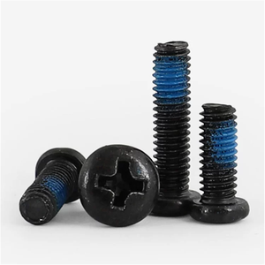 M2 M3 M4 M6 M8 M10 M12 DIN7985 Black Pre Applied Adhesive Bolt Nylon Patch Nylok Blue Patch <b>Lock</b> Machine Screw - Product Image 2