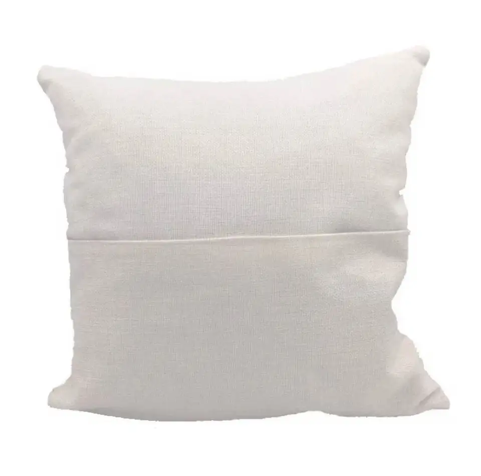 Funda de almohada de algodón y lino personalizada, con libro de bolsillo, sublimación, en blanco