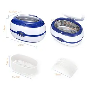 Ultrasonic Cleaner with UV Light 35W 600ML Denture Nightguards Retainers Aligners Jewelry Vibration Wash Cleaner