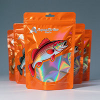 Haute qualité refermable pêche Doypack 3 joint latéral pochette à fermeture éclair fenêtre transparente Mylar sac pour poisson appât poudre