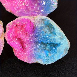 Vente en gros de cristaux de géode marocaine électroplaqués rose-bleu de haute qualité, pour la lithothérapie, tendance mode, objet de collection, souvenir, cadeau - Product Image 4