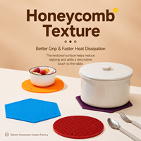 Sous-verres ronds classiques en silicone YMS, résistants à la chaleur, sans BPA, antidérapants, 17,5 cm de diamètre, réutilisables, pour cuisine