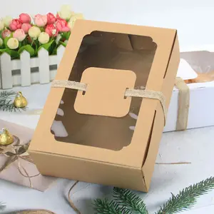 Kartonpapierboxen mit individuellem Logo für Kekse und Lebensmittelverpackung Makrone Geschenkverpackung mit durchsichtigem Fenster Kartonpapierbox