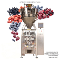 Automatische VFFS-verpakkingsmachine met multihead weegsysteem voor gedroogd fruit, diepvriesbessen en noten