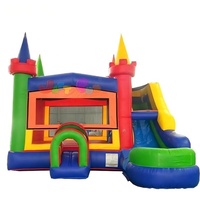 Modulaire Moderne Arc-En-Ciel de Maison De Rebond De Glissière D'eau toboggan gonflable Combo avec parcours d'obstacles