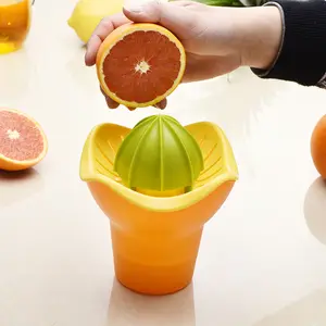 Extractor de frutas y naranja, Embudo de plástico dual simple, máquina exprimidora manual de limón