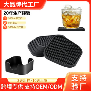 Posavasos de silicona de 10 cm, redondos, antideslizantes, aislantes del calor y drenantes para tazas de agua y café - Product Image 5