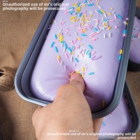 Jouet Squishy en Boîte Extra Doux à Rebond Lent - Saveur Taro-Lait - Matériau PU - Jouet Anti-Stress à Presser - Nouveauté - À partir de 14 Ans