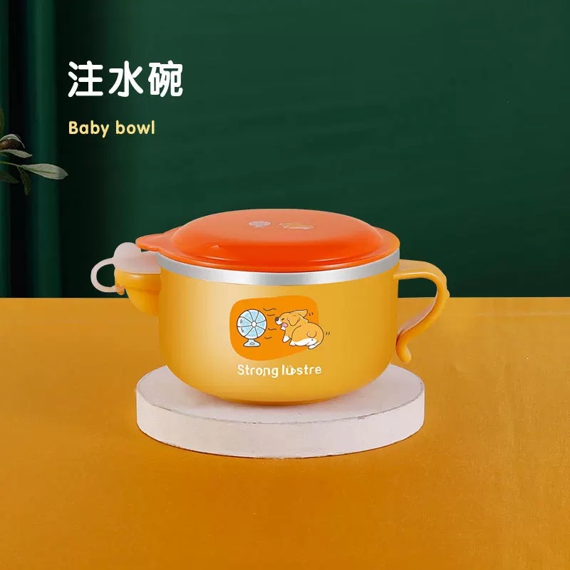 450ml sealing lid-water filling bowl-yellow dog