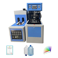 Máquina de Moldeo por Soplado y Estirado Semiautomática de 1 y 5 Litros, Controlada por PLC, con Motor y Bomba, de 1 Cavidad, para Botellas de PET/PP