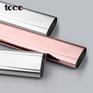 Toco Chrome Plated Iron Wardrobe Oval <strong>Clothes</strong> Tube <strong>Rail</strong> - Product Image 3