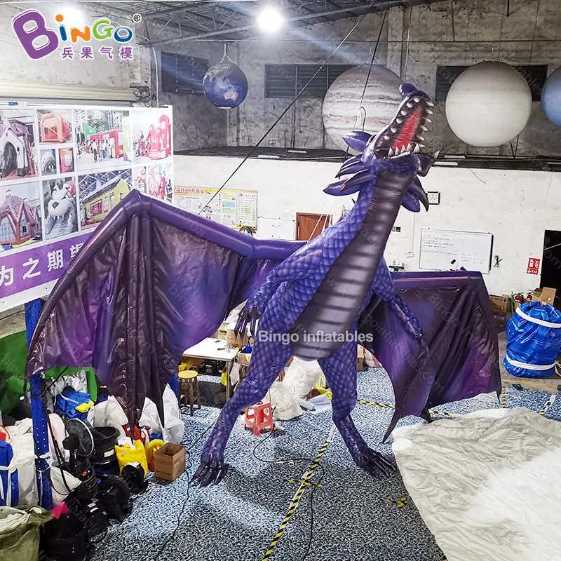 Giant Opknoping Opblaasbare Draak Levensechte Vliegende Draak Voor Stage Event Decoratie