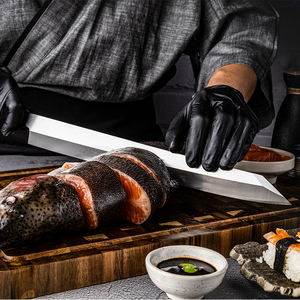 Grandsharp 12.8 ''Couteau à <span class=keywords><strong>saumon</strong></span> japonais Kiritsuke Sashimi Sushi Couteaux Kiritsuke Corne de buffle noire et manche en bois de fer du désert - Product Image 3