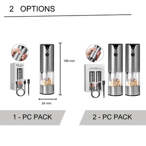Ensemble de moulins à sel et à poivre en acier inoxydable de qualité supérieure avec balai Saliere Poivriere - Product Image 3