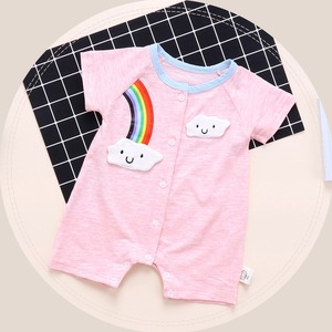 Wholesale Baby Cartoon Clothes Clothing Infant Mini Romper With Rainbow Pattern Romper - Product Image 2