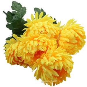 ดอกเบญจมาศเทียม7หัวใช้สำหรับการกวาดและการเสียสละดอกไม้ประดิษฐ์ - Product Image 3