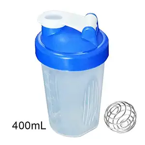 Tapa a prueba de fugas sin BPA, mezclador de proteína para gimnasio, 400ml