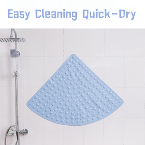 <strong>Curved</strong> Shower <strong>Mat</strong> Non-Slip Skin Friendly Corner Shower <strong>Mats</strong> Triangle <strong>Bath</strong> <strong>Mat</strong> with Suction Cups Made of TPE Material - Product Image 6