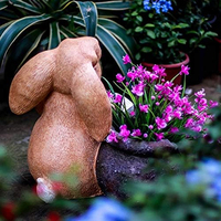 Pot de fleurs en résine WeiVista en forme de lapin, fait main, peint à la main, personnalisable, décoration de jardin